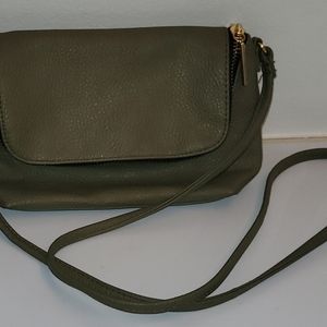 Hunter green zip around cross body purse
